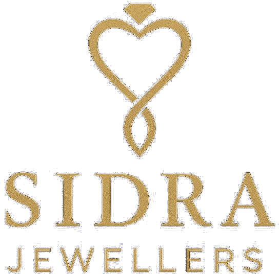 Sidra Jewellers — gold heart and diamond monogram above the Sidra Jewellers wordmark